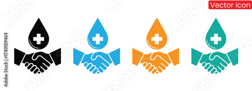 Colorful handshakes promoting hygiene and health in vector format,Handshake Icon Vector Design Illustration,Handshake Friendship Partnership Minimalist Flat Line Outline Stroke Icon Pictogram Symbol