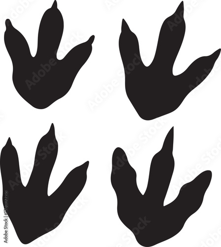 bundle of clean and varied dinosaur footprint silhouettes.