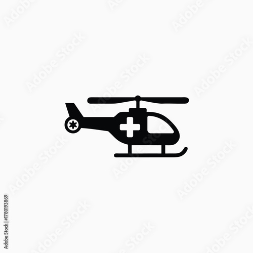 air ambulance icon silhoutte vector template