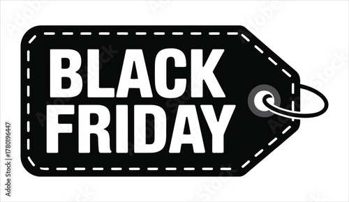 Black Friday promotion with tag design offering discounts and shopping deals on this special day for the biggest sales event of the year