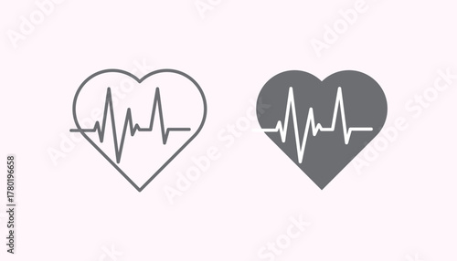 A heart shape containing a pulse or ECG line. It symbolizes heart health, vitality, or medical data.
