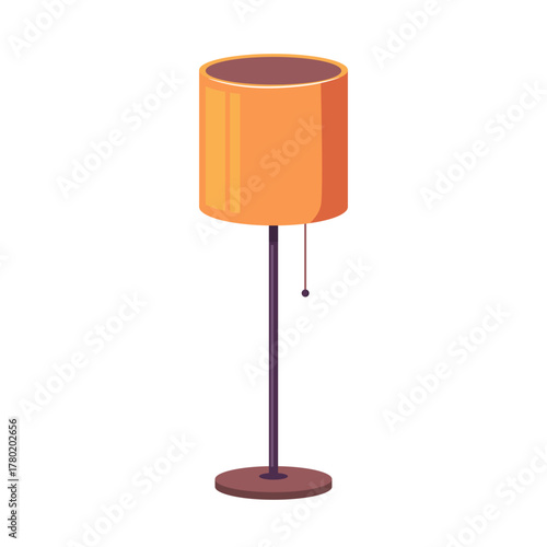 Floor lamp vector illustration, lamp clip art, standing lamp icon, home lighting clipart, isolated on white background
