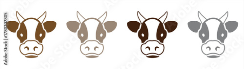 set of cow vector illustration