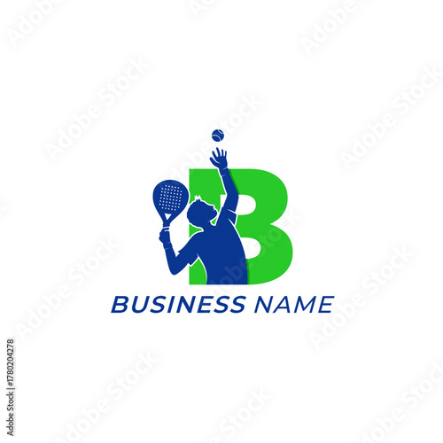 design logo combine letter B and padel sport