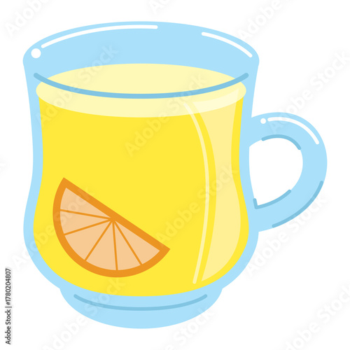 ホットレモンとガラスマグ