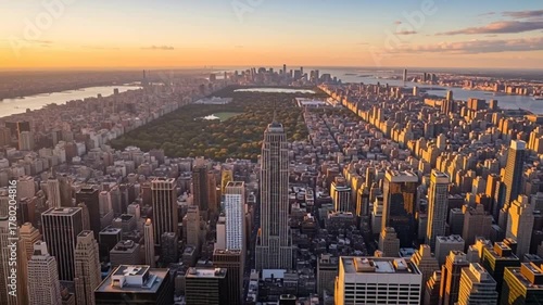 New York City skyline timelapse sunset