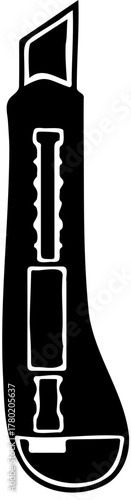 Silhouette of cutter knife vector