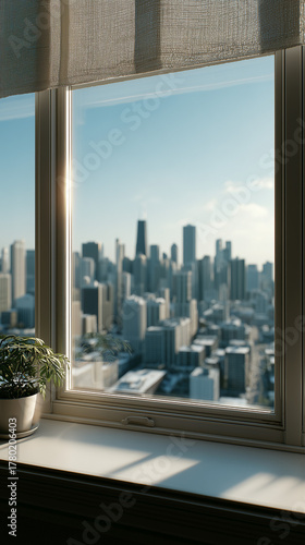 Cityscape Vista Through Win...