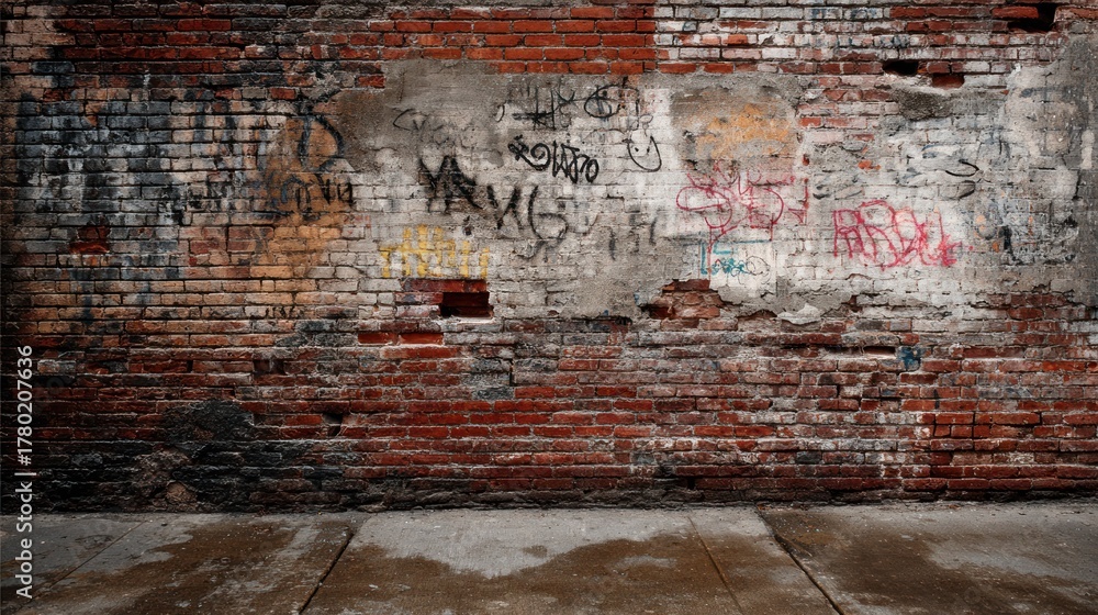 Naklejka premium Grunge brick wall outdoors
