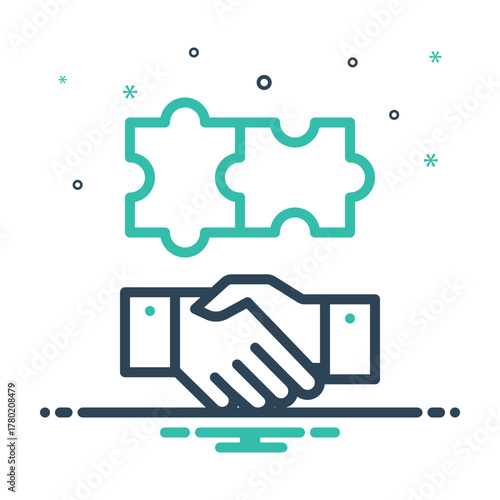 Mix icon for collaborative partnership