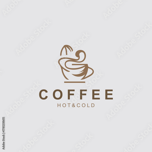 Coffee drink logo vintage retro design simple concept illustration template