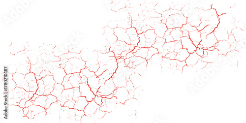 Intricate abstract crack line textures mimicking broken ground, lightning scars, or spidering veins in red versions—perfect for backgrounds or grunge-style projects.