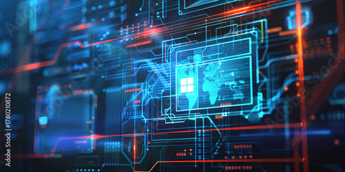 Virtual Wallet Display, Digital Payment Interface, Modern Online Banking Technology