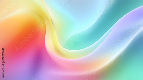 Smooth flowing gradient background with pastel tones and soft curves.