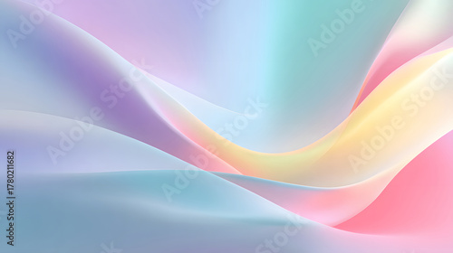 Smooth flowing gradient background with pastel tones and soft curves.