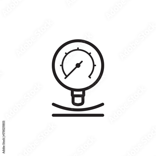 Pressure gauge icon symbolizing industrial process measurement and monitoring, representing modern operational control, specialized fluid dynamics, and safety regulation systems.