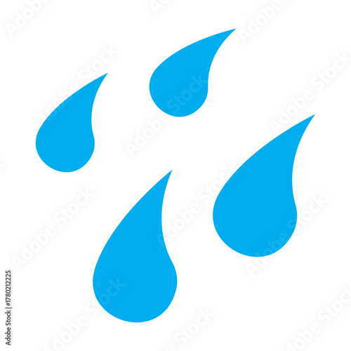 water design element, A blue water drop icon with splashes