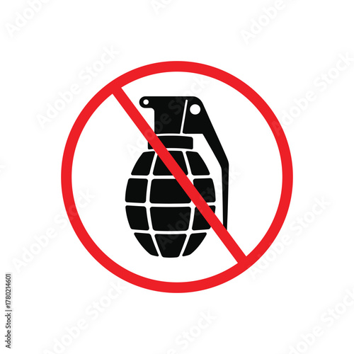 No grenade symbol prohibiting explosive devices