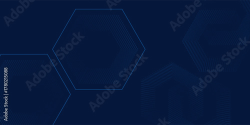 Modern black dark navy hexagon blue silver abstract pattern background vector art lines dot