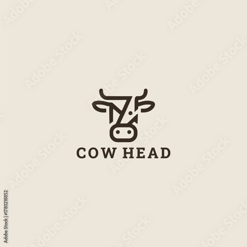 Cow logo icon design template vector illustration