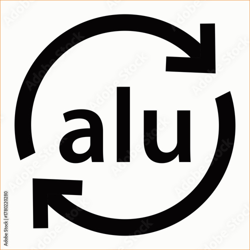 Aluminum recycling symbol Vector