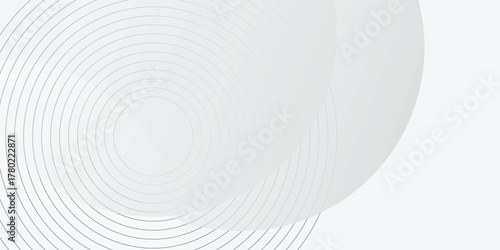 White geometric abstract background overlap layer on bright space with lines effect decoration. Modern graphic design element circles vector eps10