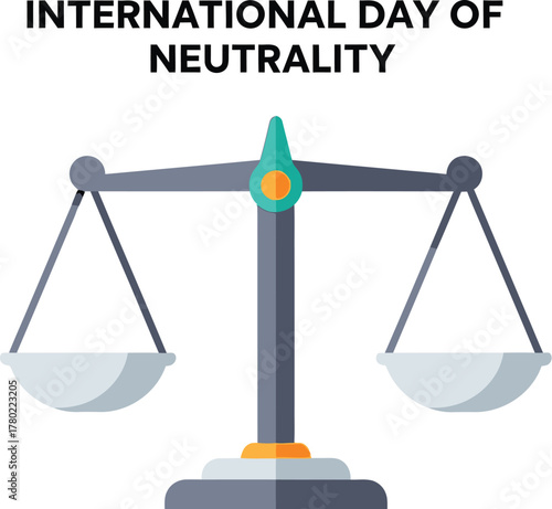 International Day of Neutrality with balance scale vector illustration