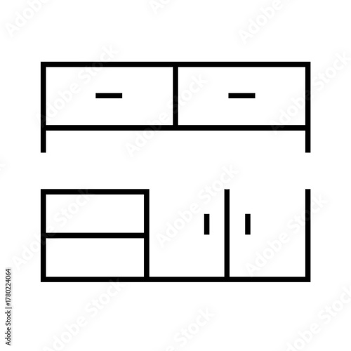 Modern cabinet with drawers