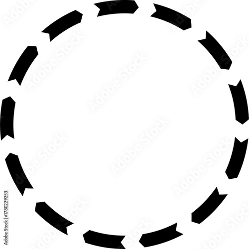 Εκτύπωση καμβά Circular Arrow Graphic With Transparent Background Black Arrows Forming A Dashed