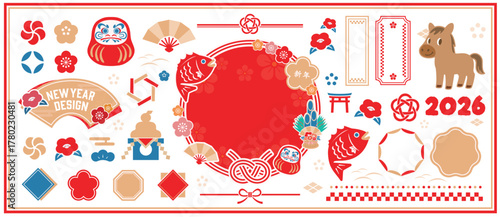 Japanese New Year Motif Design Collection
