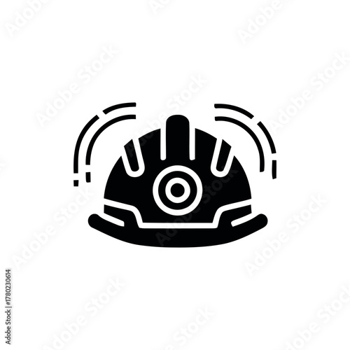 Safety Helmet Icon – Construction and Industrial Protective Headgear Symbol