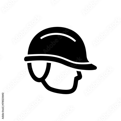 Safety Helmet Icon – Construction and Industrial Protective Headgear Symbol