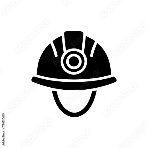 Safety Helmet Icon – Construction and Industrial Protective Headgear Symbol