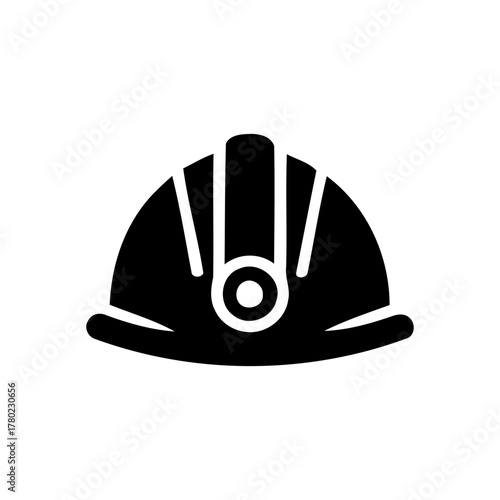 Safety Helmet Icon – Construction and Industrial Protective Headgear Symbol