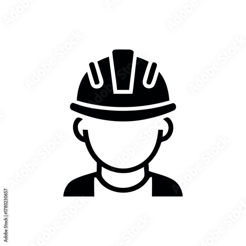 Safety Helmet Icon – Construction and Industrial Protective Headgear Symbol
