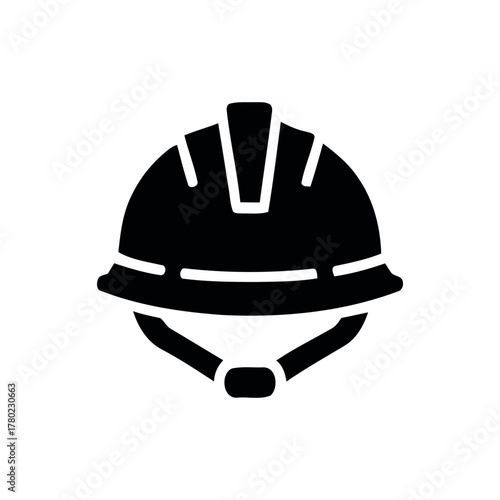 Safety Helmet Icon – Construction and Industrial Protective Headgear Symbol
