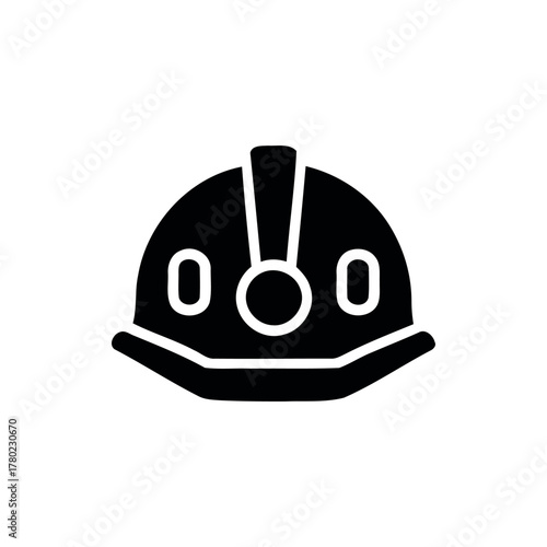 Safety Helmet Icon – Construction and Industrial Protective Headgear Symbol