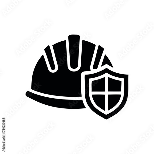 Safety Helmet Icon – Construction and Industrial Protective Headgear Symbol