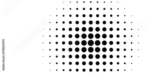 Basic halftone dots effect in black and white color. Halftone effect. Dot halftone. Black white halftone.Background with monochrome dotted. eps10 vector
