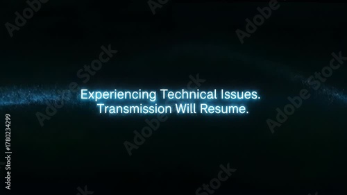 Black Screen Displaying Technical Issues Message Transmission Pausing