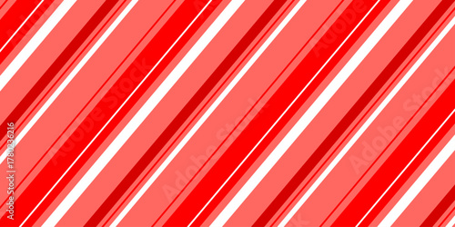 Candy cane Christmas background, peppermint diagonal stripes print seamless pattern.