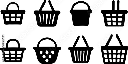 Shopping basket silhouette illustration, shopping basket vector art, shopping basket vector, shopping basket art design