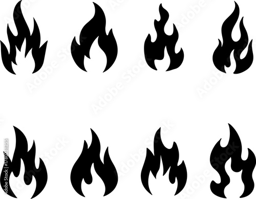 Fire flame silhouette illustration, fire flame vector art, fire flame vector, fire flame art design