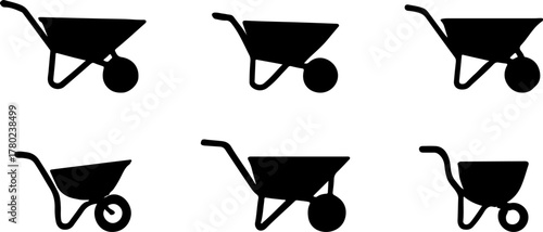 Wheelbarrow silhouette illustration, wheelbarrow vector art, wheelbarrow vector, wheelbarrow art design