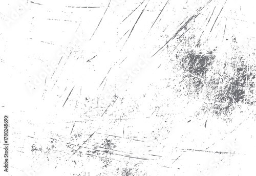 White background with scattered gray scratches and speckles creating a distressed texture effect vector
