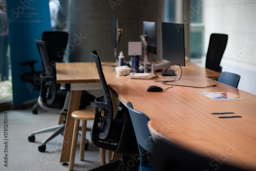 Modern Empty Office Workspace Ready for Work