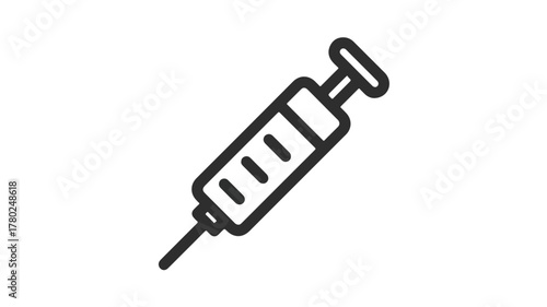 Medical Syringe Vaccination Injection Icon Outline Vector