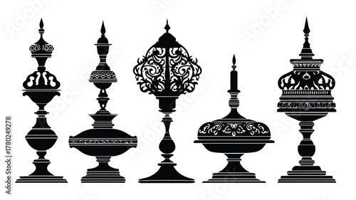 Elegant Vintage Candlestick Holder Solid Icon for Home Decor Ideas