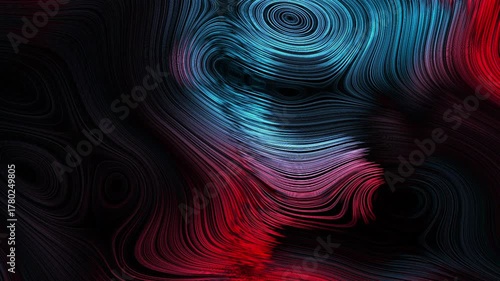 Abstract swirling lines in blue and red creating a dynamic and colorful background effect art work