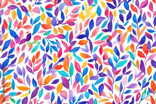 Vibrant Multicolored Leaves Pattern Showcasing a Beautiful Array of Shades and Textures